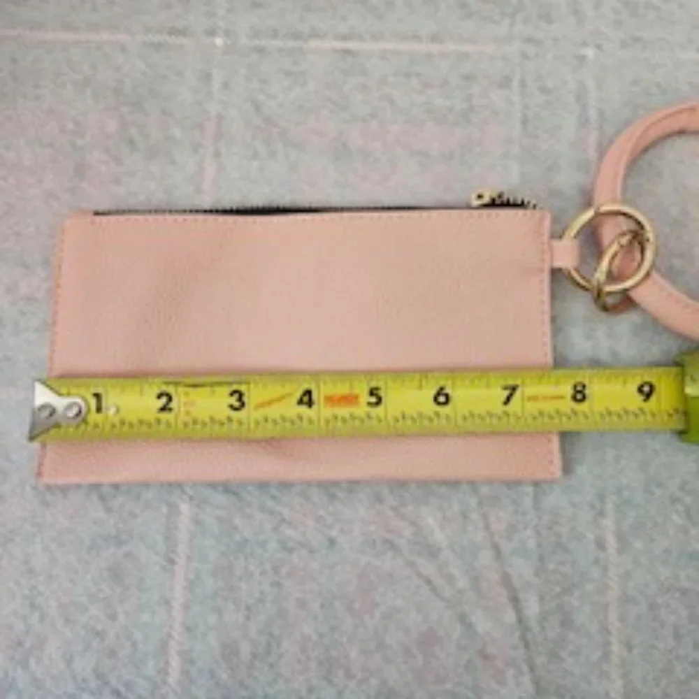 Key Chain Bracelet With Wallet Light Pink